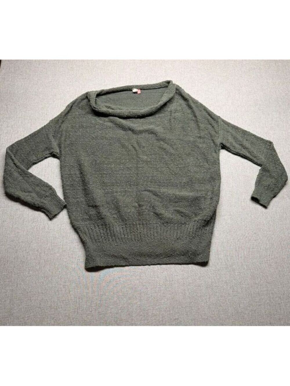 Pilcro Anthropologie XS Olive Green Textured Knit Dolman Sleeve Sweater